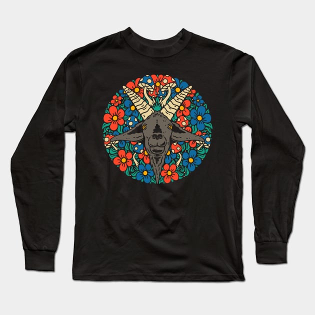 Pentagoat Long Sleeve T-Shirt by Dustin Wyatt Design